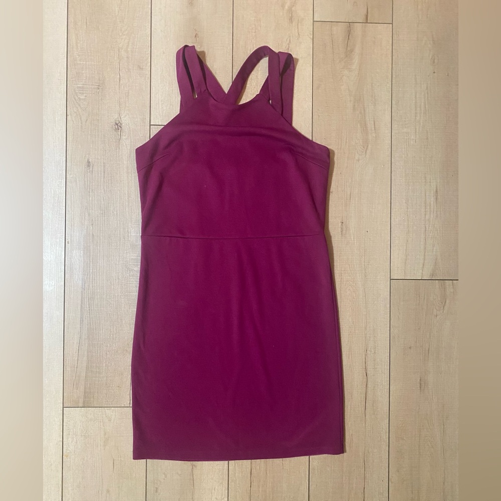 Jack by BB Dakota Burgundy Cross-Back Bodycon Dress | Size Large - Picture 10 of 10